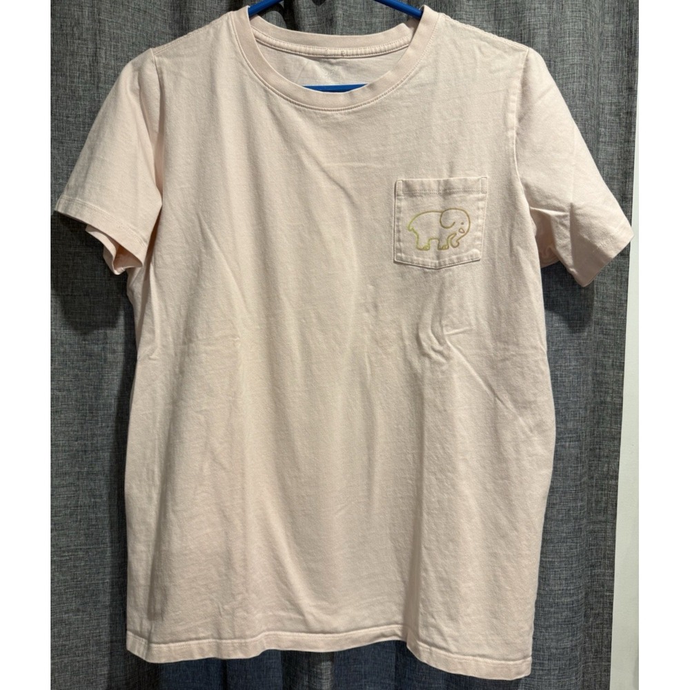 Ivory Ella Soft Pink Short Sleeve Shirt Size XL 100% Cotton Save Elephants Pocke
